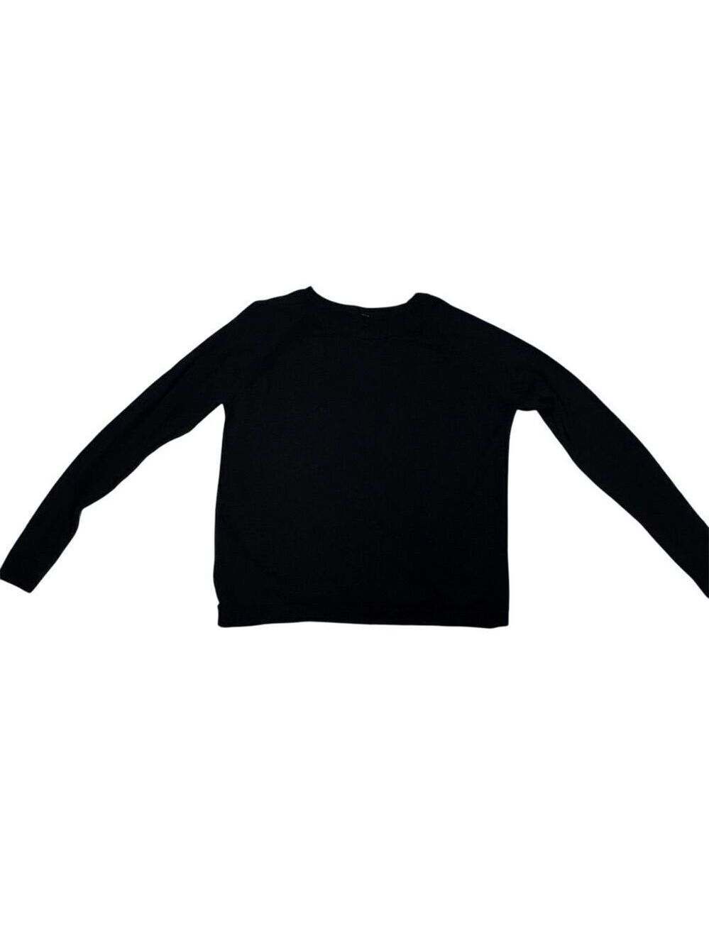 GUC Lululemon Women's Black Wool Knit Crew Neck Pullover Sweater Size 12 - Picture 2 of 4